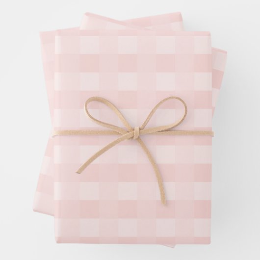 Licht roze gingham Patroonpapier Inpakpapier Vel (In situ)