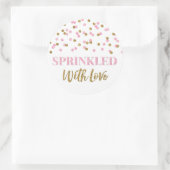 Licht roze gouden Confetti bestrooid met liefde Ronde Sticker (Tas)
