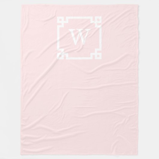 Licht roze Grieks Zeer belangrijk Lijst #2 Monogra Fleece Deken (Voorkant)