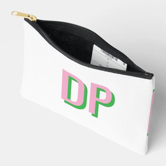 Licht Roze + Groen Monogram Bruidsmeisje Etui (Open)