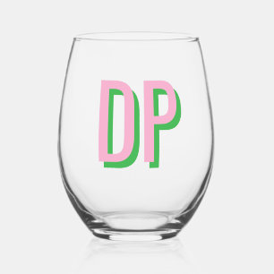 Licht Roze + Groene Bruidsmeisjesjurk Wijnglas Zonder Voet