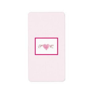 Licht roze hart bruiloft Hershey's Mini Wrapper Etiket