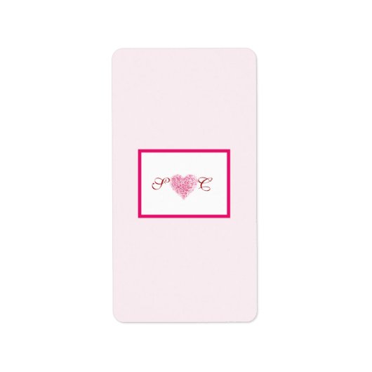 Licht roze hart bruiloft Hershey's Mini Wrapper Etiket (Voorkant)