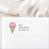 Licht roze ijs kegel etiket (Insitu)