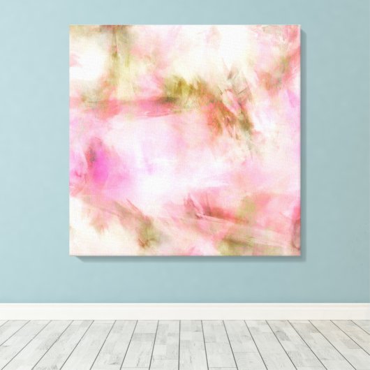Licht roze pastel Waterverf achtergrond Canvas Afdruk (Insitu (Houten vloer))