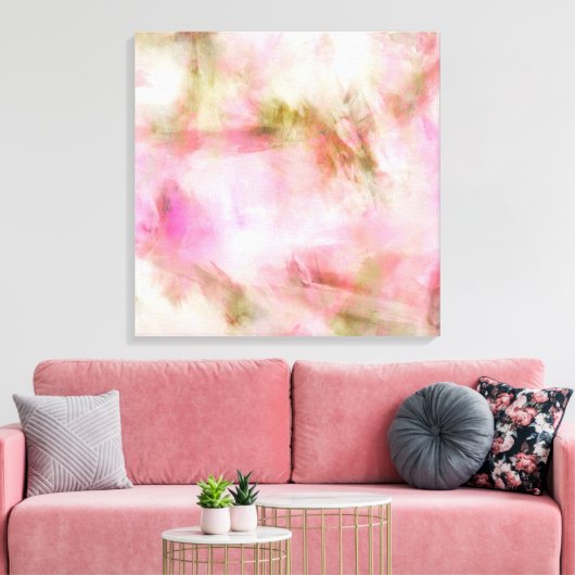 Licht roze pastel Waterverf achtergrond Canvas Afdruk (Insitu (Woonkamer))