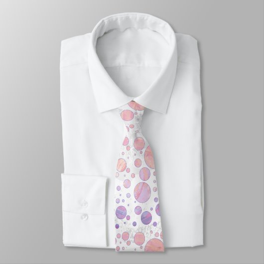 Licht roze pols dot patroon stropdas (Gebonden)