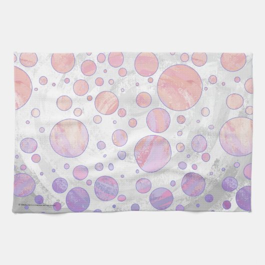 Licht roze pols dot patroon theedoek (Horizontaal)