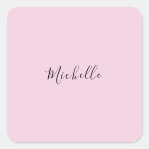 Licht Roze Professionele Unieke Klassieke Handgesc Vierkante Sticker