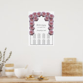 Licht roze Rozen Bigend zitplaatje Poster (Keuken)