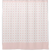 Licht roze witte poka dot Kustpasta Blush Douchegordijn (Voorkant)