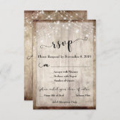 Licht Rustiek Hout & Lichten RSVP met Menu (Voorkant / Achterkant)