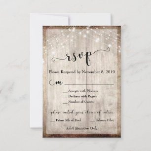 Licht Rustiek Hout & Lichten RSVP met Menu