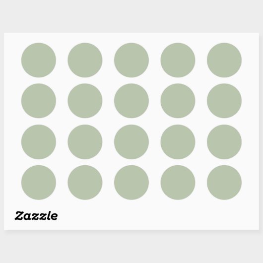 Licht Sage Groen Effen Kleur Ronde Sticker (Vel)