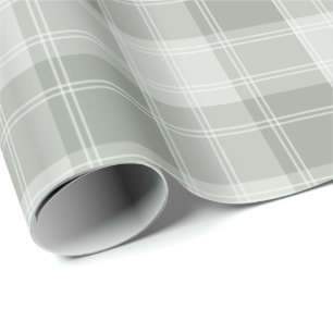 Licht Sage Groen Plaid Patroon Cadeaupapier