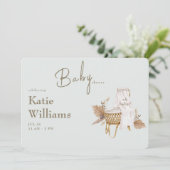 Licht Salie Baby shower Bassinet Boho Kaart (Staand voorkant)