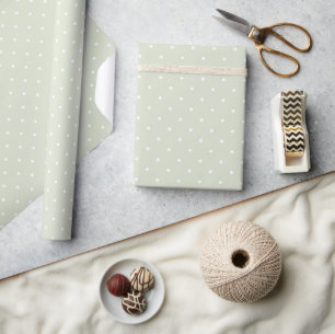 Licht salie groen en witte stippen patroon cadeaupapier