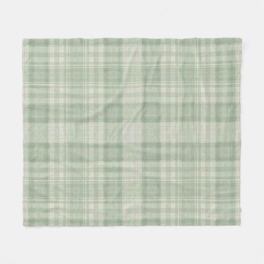 Licht salie groen plaid fleece deken (Voorkant (Horizontaal))