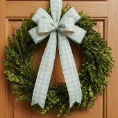 Licht salie groen plaid lint