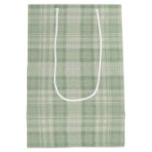 Licht salie groen plaid medium cadeauzakje (Achterkant)
