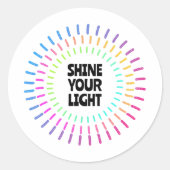 Licht schetsen ronde sticker (Voorkant)