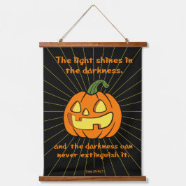 Licht schijnt in de duisternis Jack-o-lantern Hangend Wandkleed