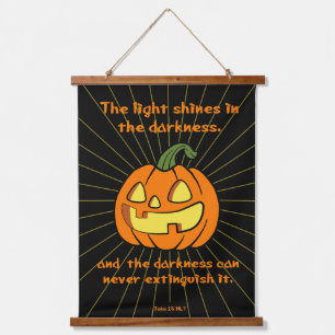 Licht schijnt in de duisternis Jack-o-lantern Hangend Wandkleed