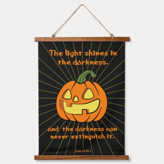 Licht schijnt in de duisternis Jack-o-lantern Hangend Wandkleed (Voorkant)