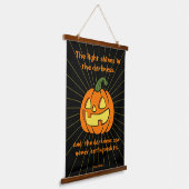 Licht schijnt in de duisternis Jack-o-lantern Hangend Wandkleed (Gebogen)