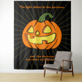 Licht schijnt in de duisternis Jack-o-lantern Wandkleed (In situ)