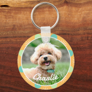 Licht Sinaasappel Boho Pattern Gepersonaliseerde P Sleutelhanger