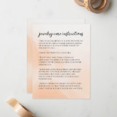 Licht Sinaasappel sieraden verzorging instructies Notitiekaartje (Voorkant / Achterkant in situ)