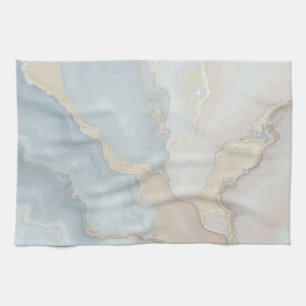 Licht Stofblauw Grijs Beige Crème Abstract Theedoek