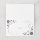 Licht Stoffig Blauw Blush Roze Gouden Bloemen (Buitenkant ongevouwen)