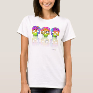 Licht T-shirt - POP ART SKULLS