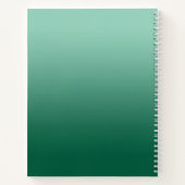 Licht Teal Jager Groen Ombre Gebogen Swash Naam Notitieboek (Achterkant)