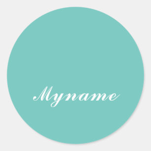 Licht Teal Trendy Moderne Minimalistische Chic Naa Ronde Sticker