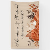 Licht terracotta verbrande Sinaasappel bruiloft Spandoek (Verticaal)