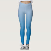 Licht tot donkerblauw gradiënt met elegant monogra leggings (Voorkant)