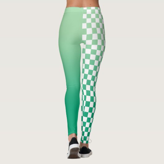Licht tot Donkergroene verloop en gevarieerd patro Leggings (Achterkant)
