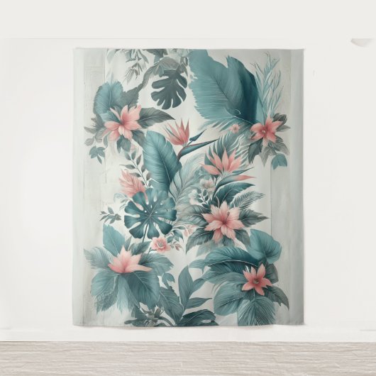Licht Tropische Essentie Trouwachtergrond Wandkleed (Voorkant)