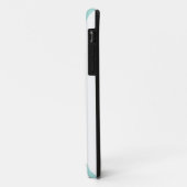 Licht Turquoise en Wit Breed Horizontaal Gestreept Case-Mate iPhone Case (Achterkant/links)