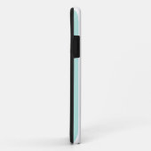 Licht Turquoise en Wit Breed Horizontaal Gestreept Case-Mate iPhone Case (Achterkant/rechts)