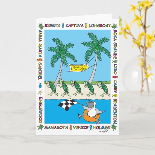 Licht uit voor draaibanken - Blanco Kaart (Gele Bloem)