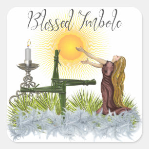 Licht van de Zon Gezegend Imbolc Keltische Wicca Vierkante Sticker