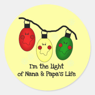 Licht van Nana en Papa's Life Tshirts en Gifts Ronde Sticker