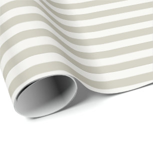 Licht Veer Bruin & Off-Wit Strepen Cadeaupapier