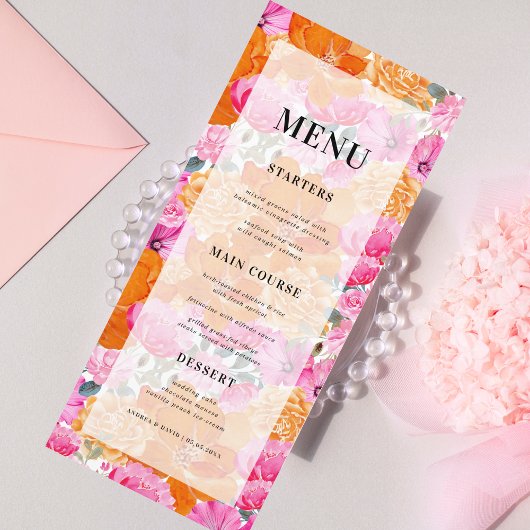 Licht Vervaagd Roze en Sinaasappel Bright Garden B Menu