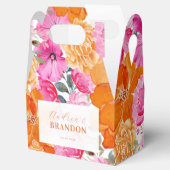 Licht Vervaagd Roze Sinaasappel Tuin Bloemen Naam  Bedankdoosjes (Geopend)