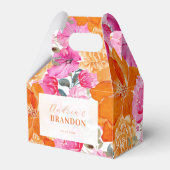Licht Vervaagd Roze Sinaasappel Tuin Bloemen Naam  Bedankdoosjes (Voorkant Zijde)